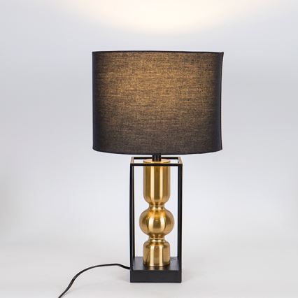 Lampa stołowa 1xE27/40W/230V czarny/złoty