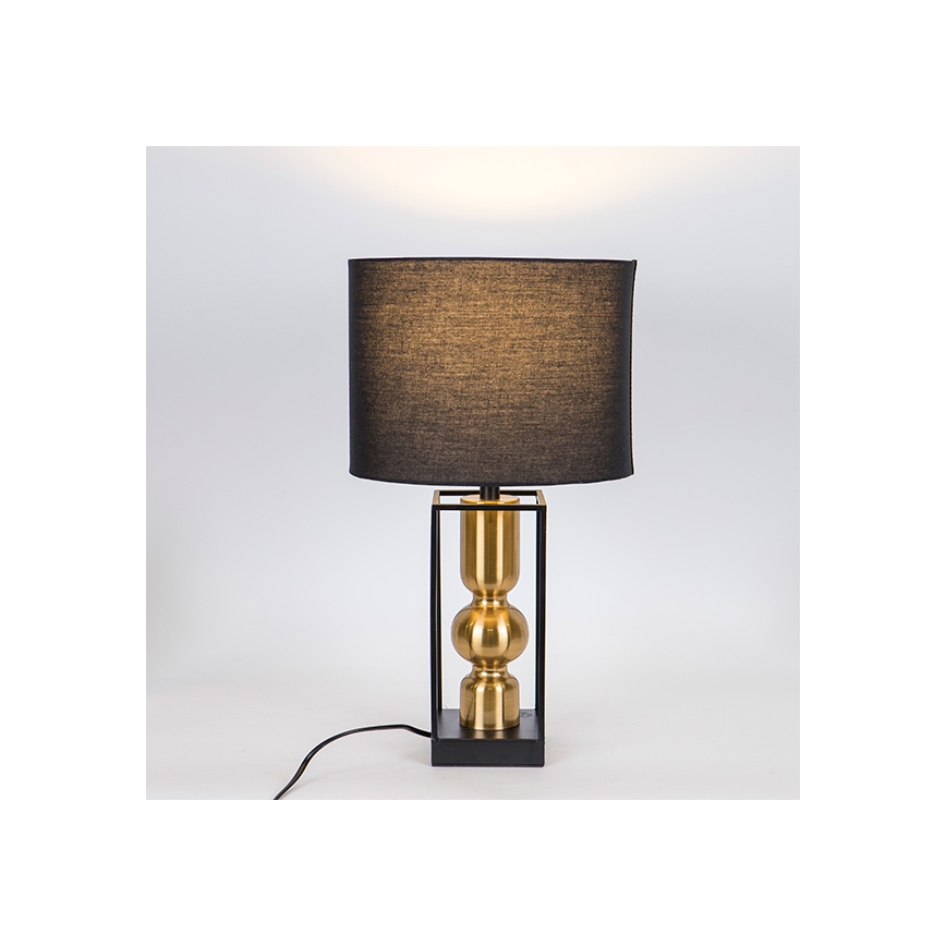 Lampa stołowa 1xE27/40W/230V czarny/złoty