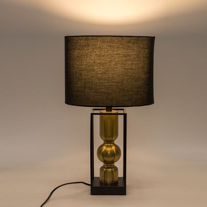 Lampa stołowa 1xE27/40W/230V czarny/złoty