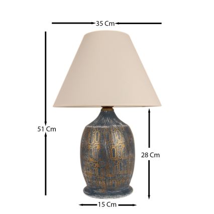 Lampa stołowa 1xE27/40W/230V niebieska/złota