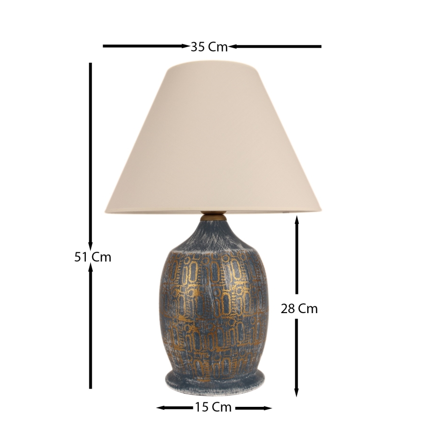 Lampa stołowa 1xE27/40W/230V niebieska/złota
