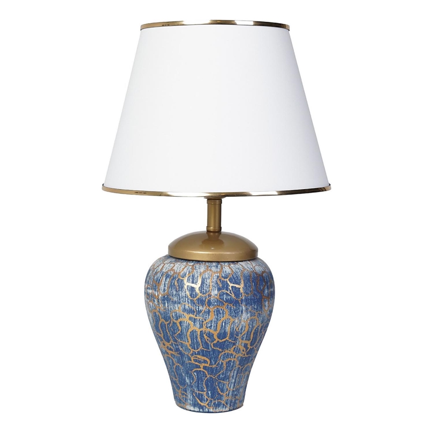 Lampa stołowa 1xE27/40W/230V niebieski/złoty
