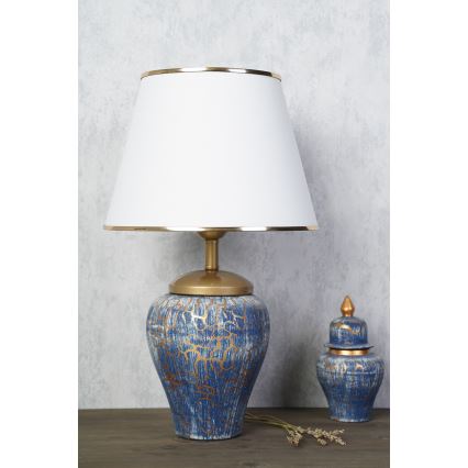 Lampa stołowa 1xE27/40W/230V niebieski/złoty