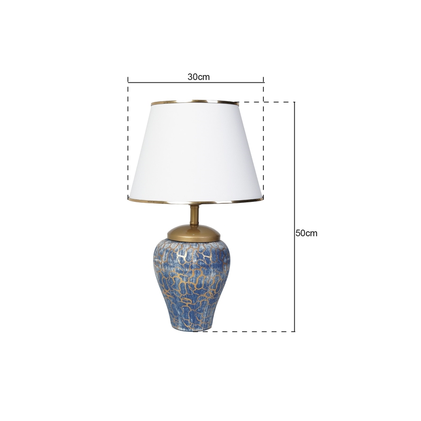Lampa stołowa 1xE27/40W/230V niebieski/złoty