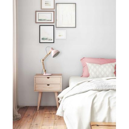 Lampa stołowa 1xE27/40W/230V różowa