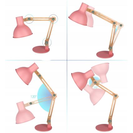 Lampa stołowa 1xE27/40W/230V różowa