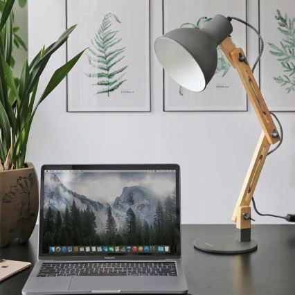 Lampa stołowa 1xE27/40W/230V szara