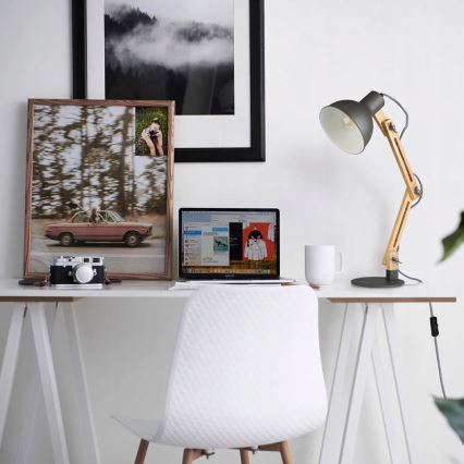 Lampa stołowa 1xE27/40W/230V szara