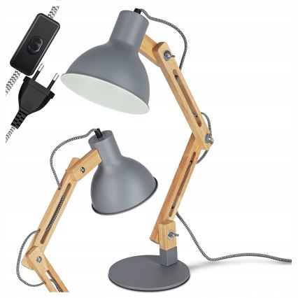 Lampa stołowa 1xE27/40W/230V szara