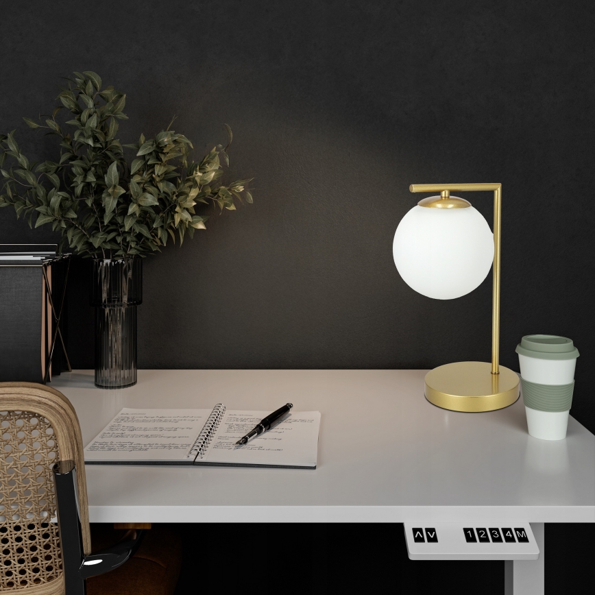 Lampa stołowa 1xE27/40W/230V złota/biała