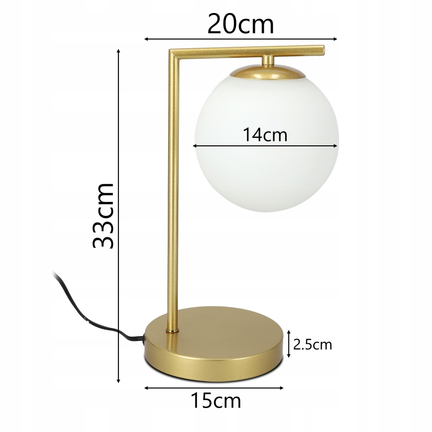 Lampa stołowa 1xE27/40W/230V złota/biała