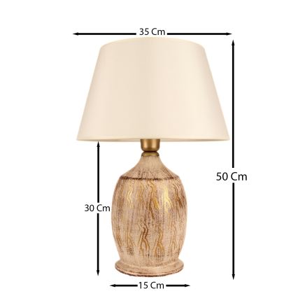 Lampa stołowa 1xE27/40W/230V złota
