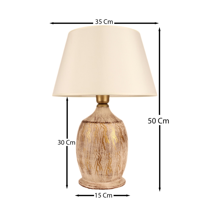Lampa stołowa 1xE27/40W/230V złota