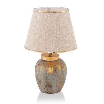 Lampa stołowa 1xE27/40W/230V złoty/beżowy