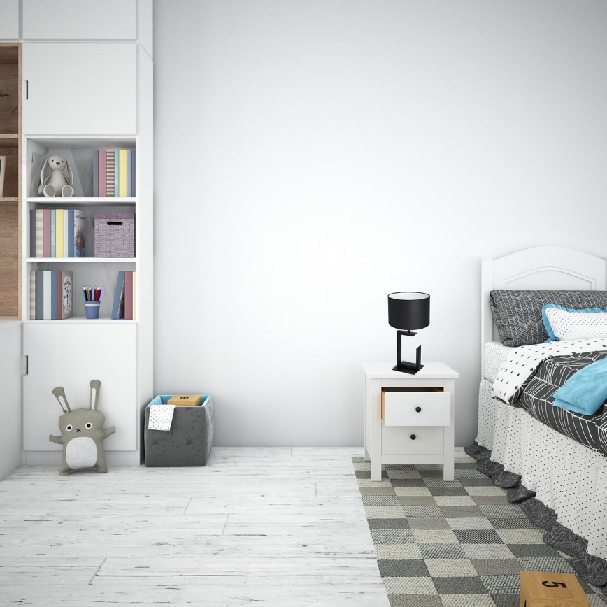 Lampa stołowa 1xE27/60W/230V 45 cm czarny/biały