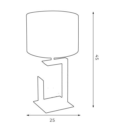 Lampa stołowa 1xE27/60W/230V 45 cm czarny/biały
