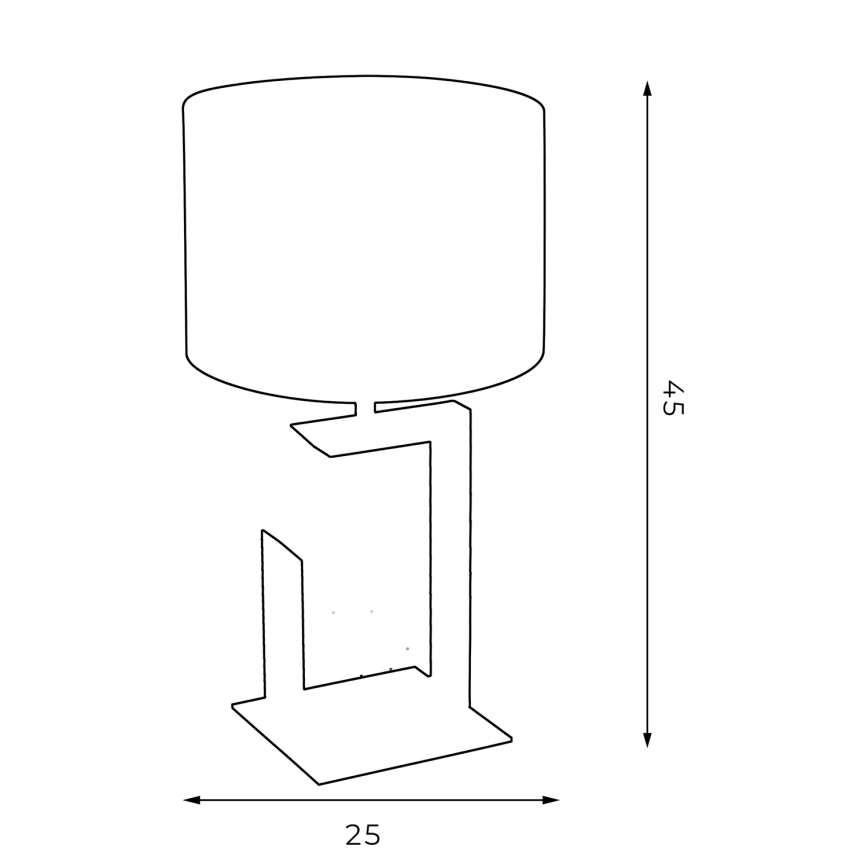 Lampa stołowa 1xE27/60W/230V 45 cm czarny/biały
