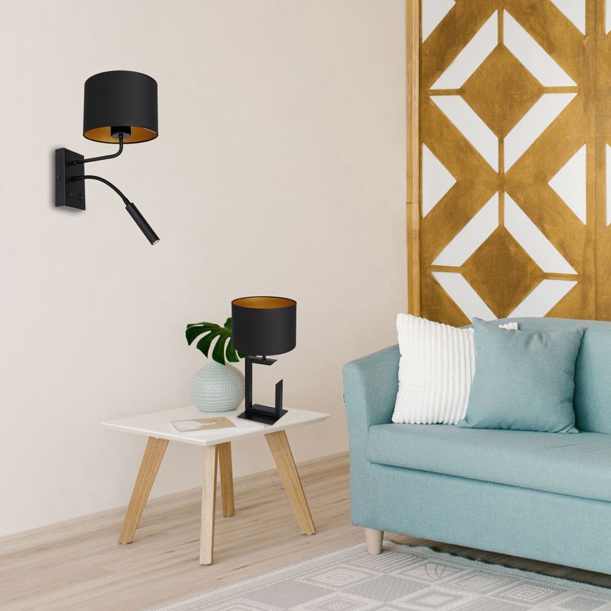 Lampa stołowa 1xE27/60W/230V 45 cm czarny/złoty