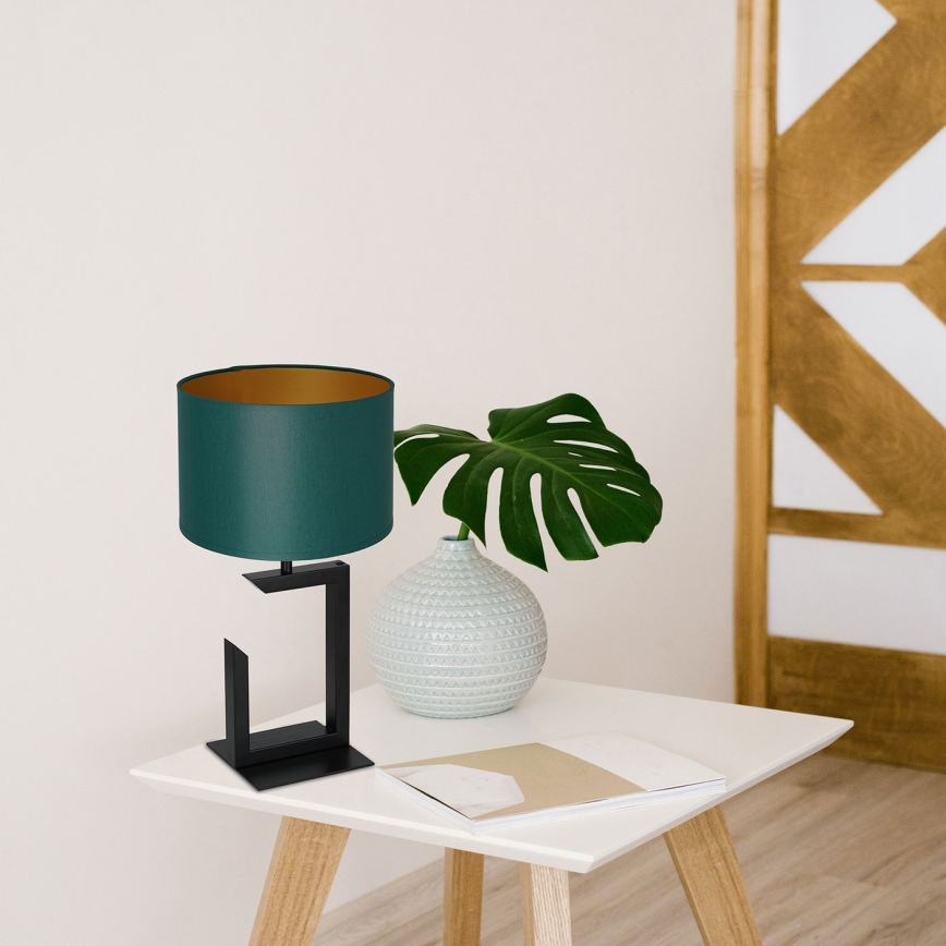 Lampa stołowa 1xE27/60W/230V 45 cm zielony/złoty