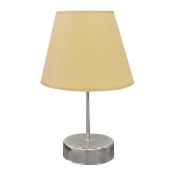 Lampa stołowa 1xE27/60W/230V beżowy/chrom błyszczący