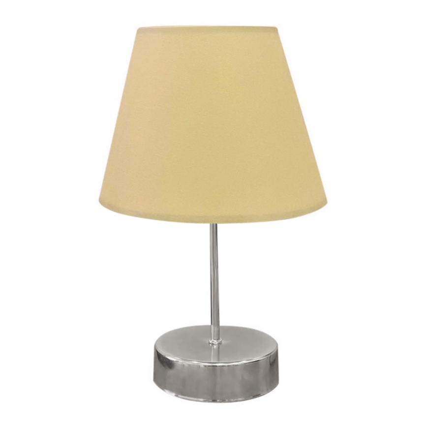Lampa stołowa 1xE27/60W/230V beżowy/chrom błyszczący