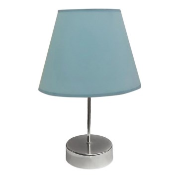Lampa stołowa 1xE27/60W/230V niebieska/chrom błyszczący