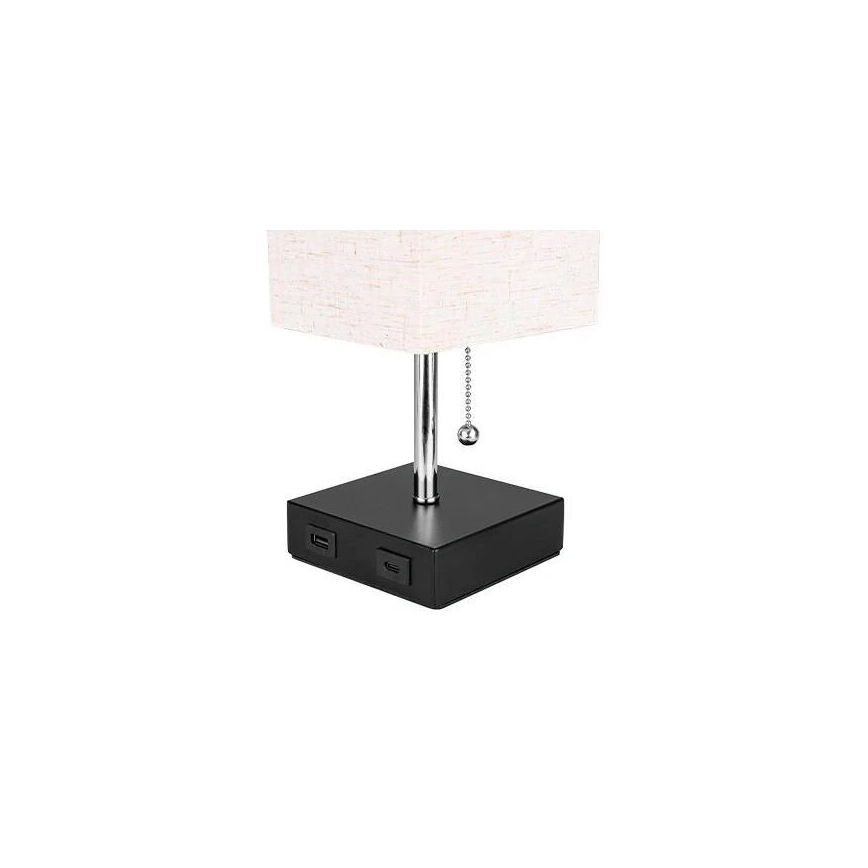 Lampa stołowa 1xE27/60W/230V z USB ładowarą