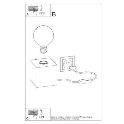 Lampa stołowa ABEL 1xE27/60W/230V beton