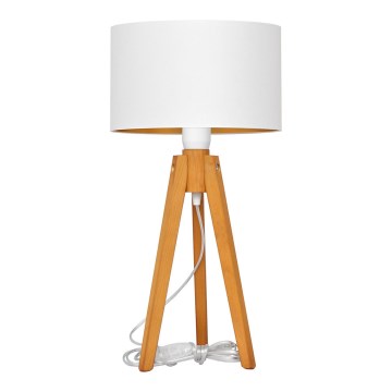 Lampa stołowa ALBA 1xE27/15W/230V biała/złoty/dąb