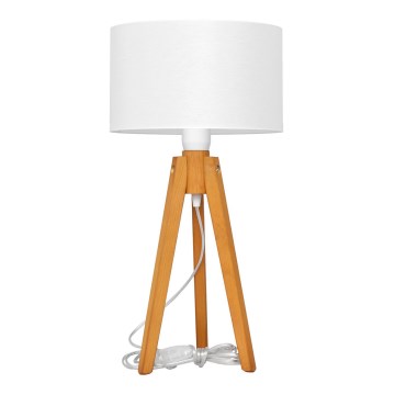 Lampa stołowa ALBA 1xE27/15W/230V białe/dąb