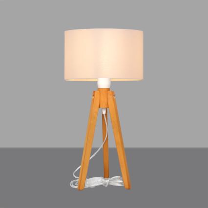 Lampa stołowa ALBA 1xE27/15W/230V białe/dąb