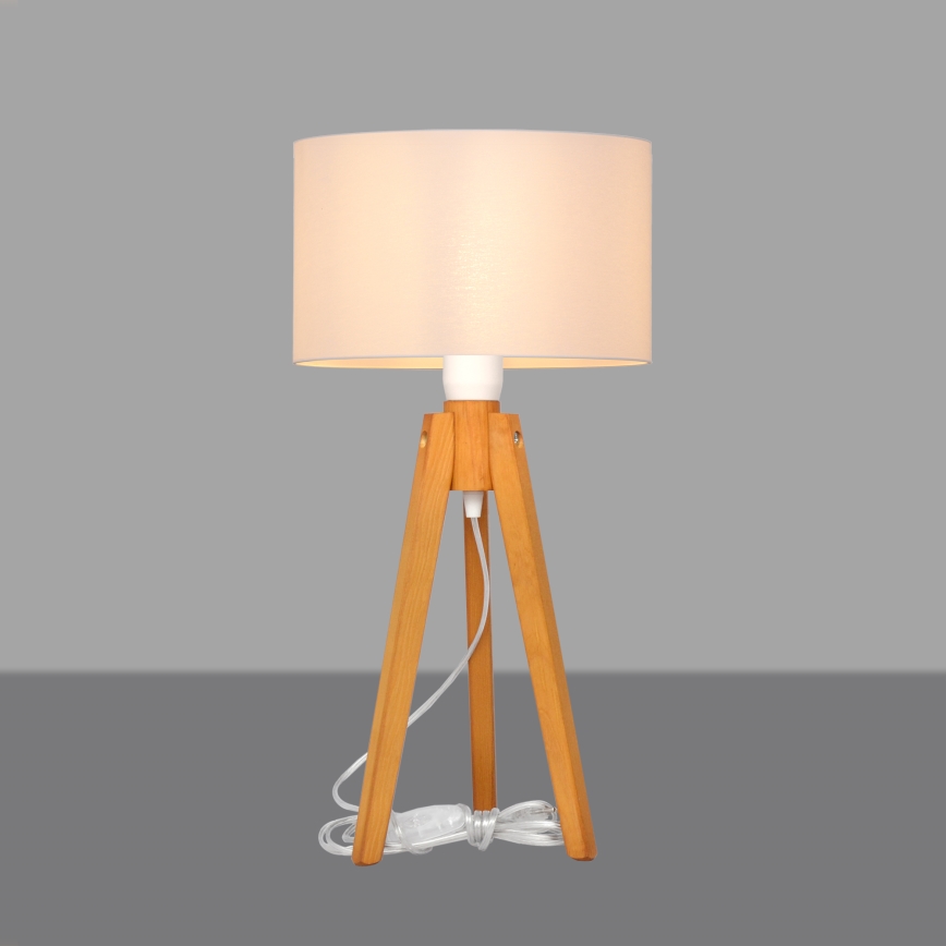 Lampa stołowa ALBA 1xE27/15W/230V białe/dąb