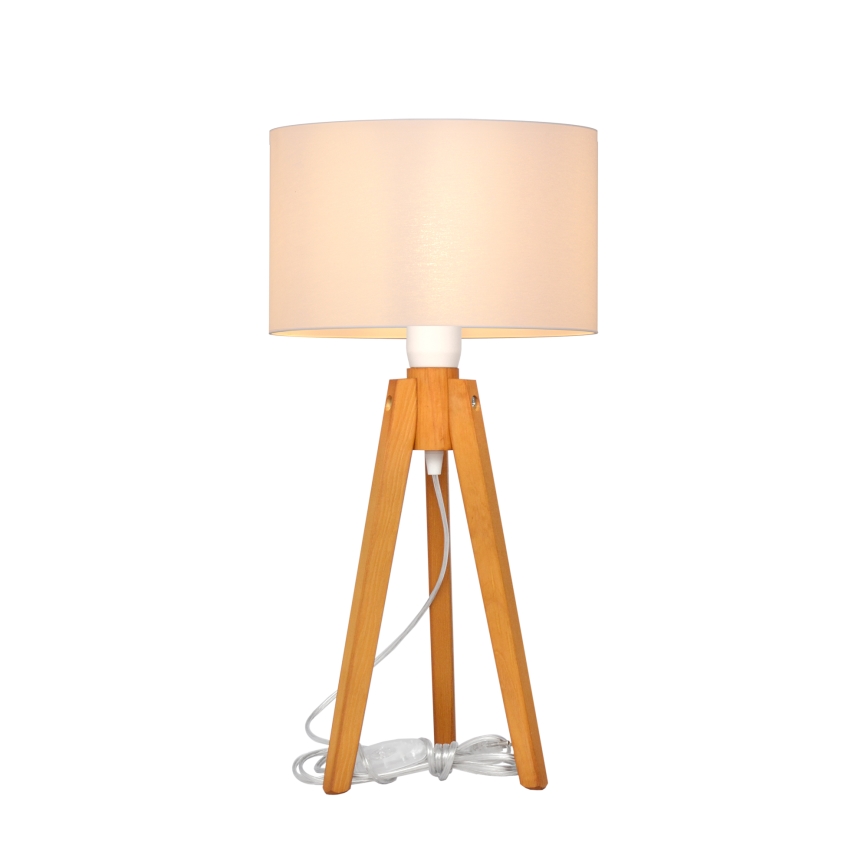 Lampa stołowa ALBA 1xE27/15W/230V białe/dąb