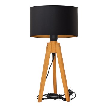 Lampa stołowa ALBA 1xE27/15W/230V czarna/złota/dąb
