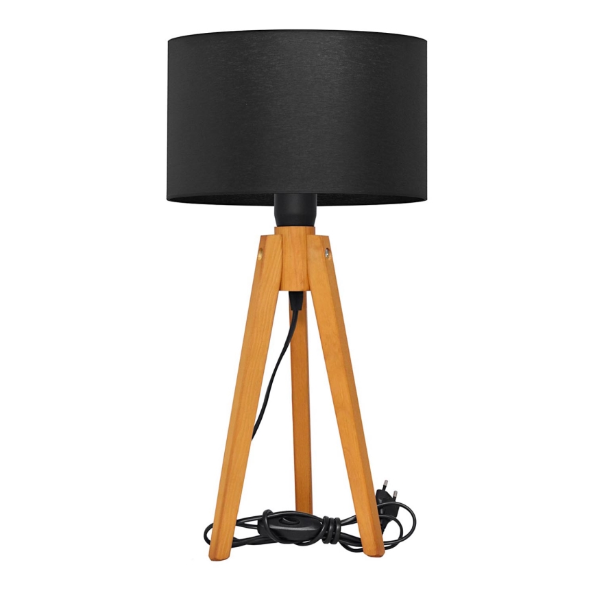 Lampa stołowa ALBA 1xE27/15W/230V czarne/dąb