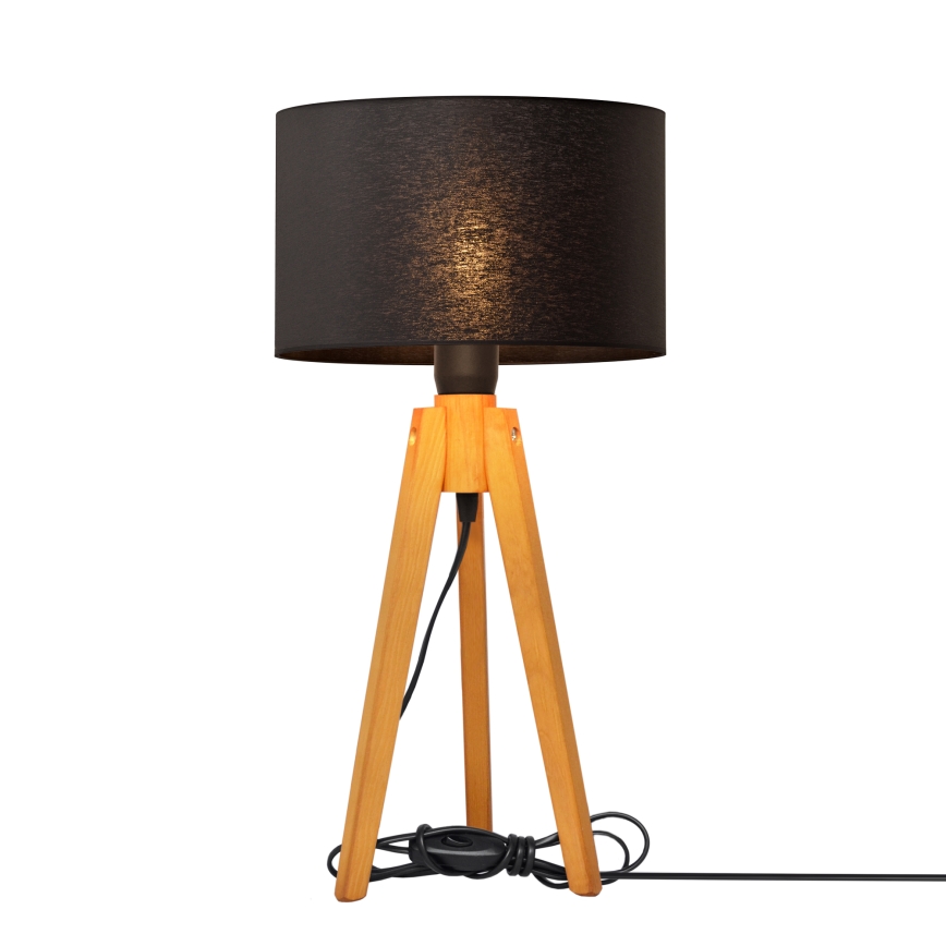 Lampa stołowa ALBA 1xE27/15W/230V czarne/dąb