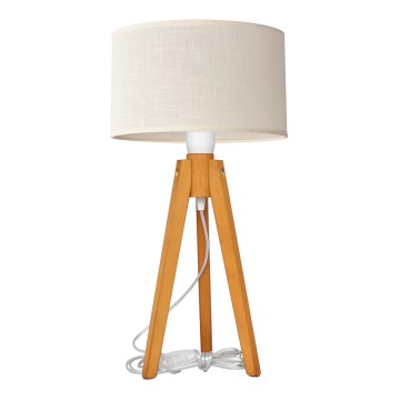 Lampa stołowa ALBA 1xE27/15W/230V kremowy/dąb