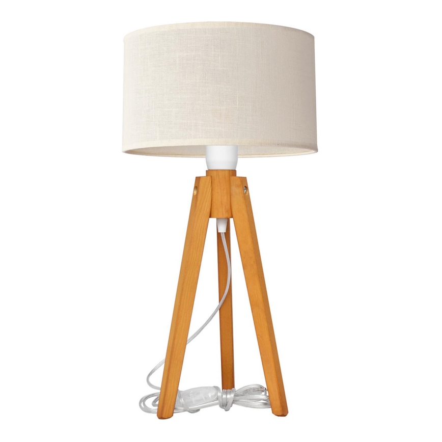Lampa stołowa ALBA 1xE27/15W/230V kremowy/dąb
