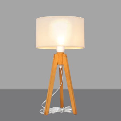 Lampa stołowa ALBA 1xE27/15W/230V kremowy/dąb