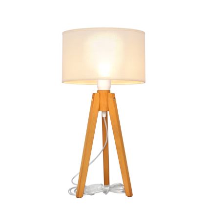 Lampa stołowa ALBA 1xE27/15W/230V kremowy/dąb