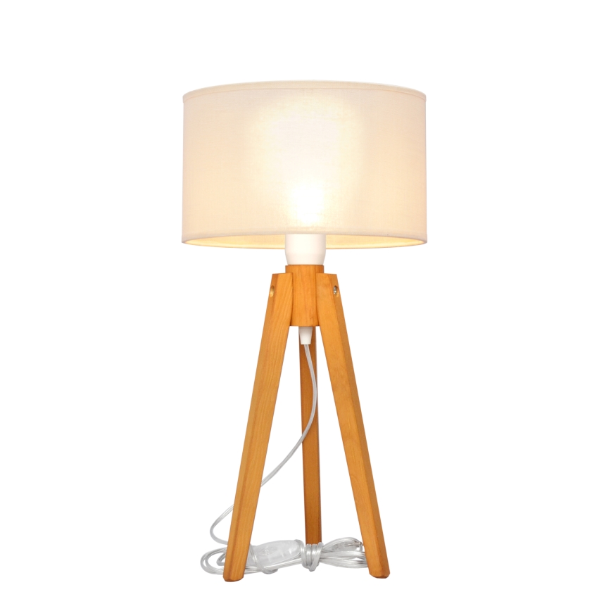 Lampa stołowa ALBA 1xE27/15W/230V kremowy/dąb