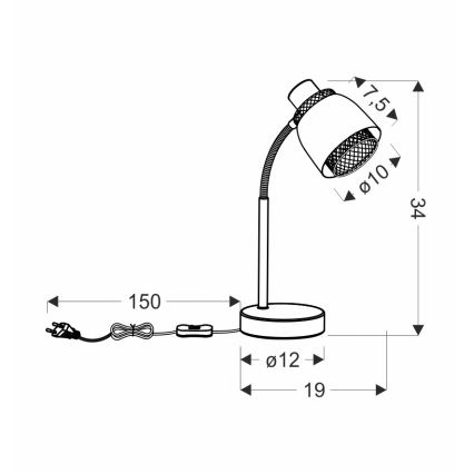 Lampa stołowa ALEKSANDRIA 1xE14/40W/230V czarna/złota