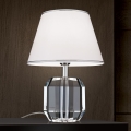 Lampa stołowa ALEXIS 1xE27/60W/230V biały/chrom błyszczący/przezroczysty
