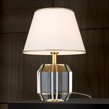 Lampa stołowa ALEXIS 1xE27/60W/230V kremowy/złoty/przezroczysty