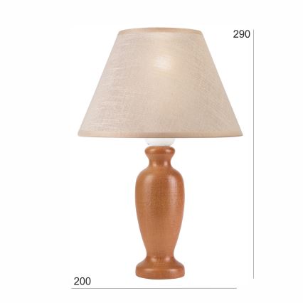 Lampa stołowa AMFORA 1xE27/60W/230V brązowa/buk