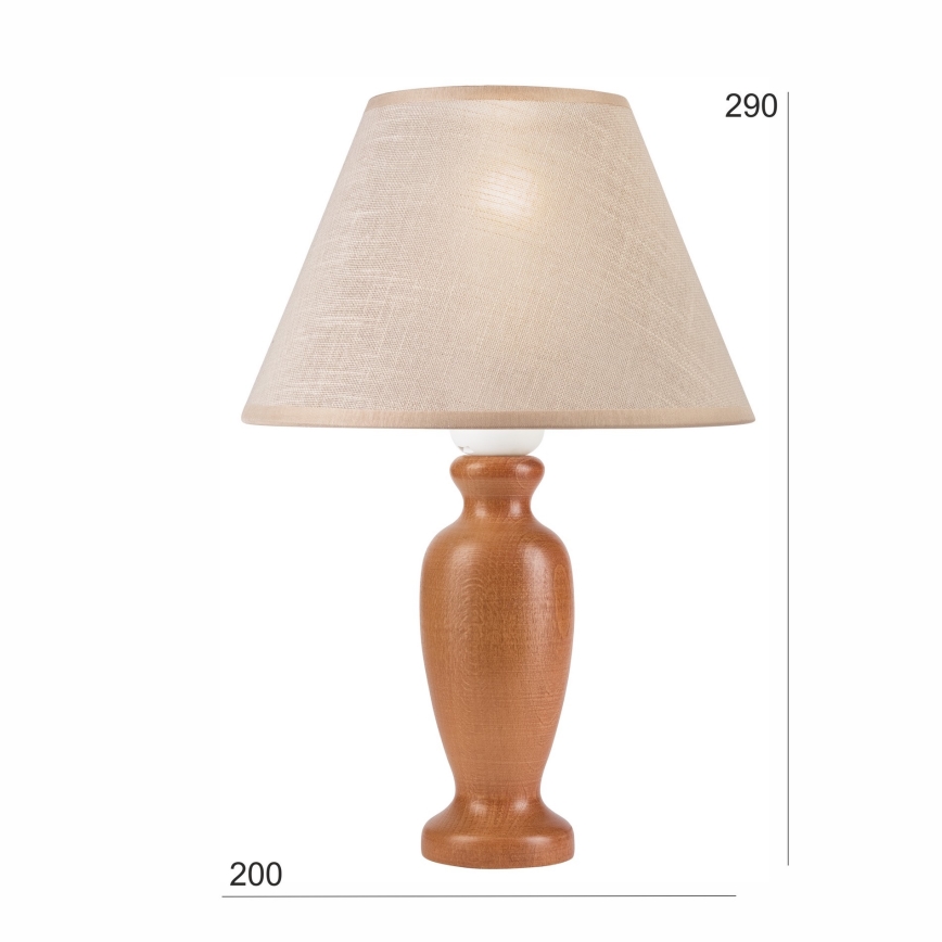 Lampa stołowa AMFORA 1xE27/60W/230V brązowa/buk