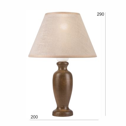 Lampa stołowa AMFORA 1xE27/60W/230V ciemnobrązowa/buk