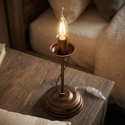 Lampa stołowa ANTON 1xE14/60W/230V brązowa
