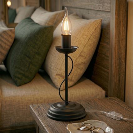 Lampa stołowa ANTON 1xE14/60W/230V czarna