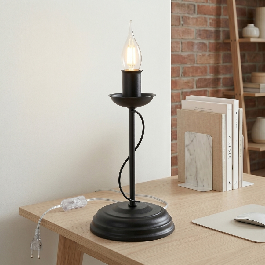 Lampa stołowa ANTON 1xE14/60W/230V czarna
